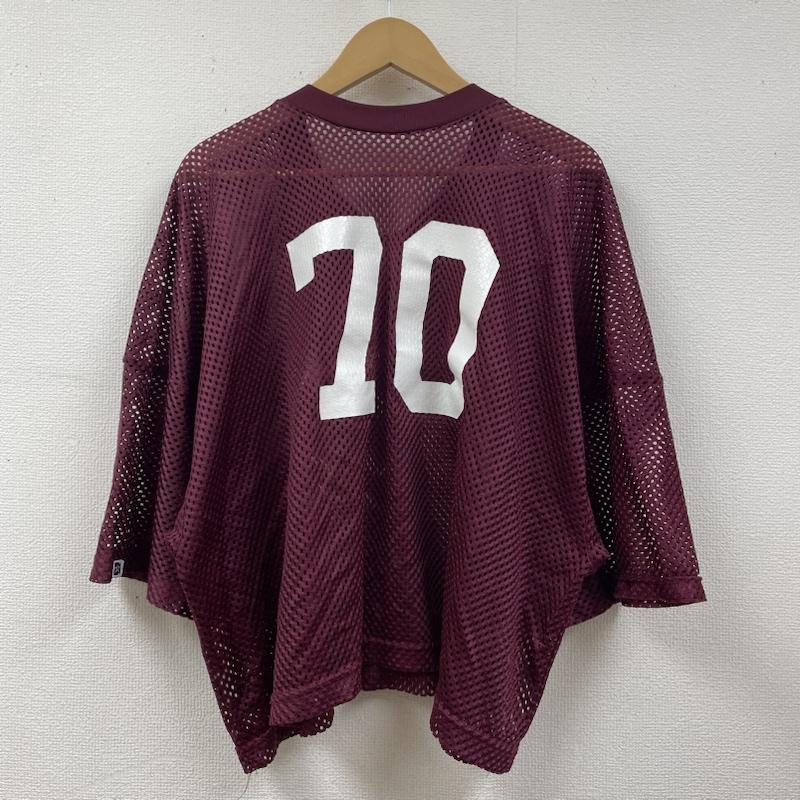 古着 USED Tシャツ 半袖 80s USA製 半袖 ゲームシャツ 70 Tシャツ 総メッシュ オーバーサイズ ビッグシルエット 大きめ サイズ3XL - ロゴ、文字 X プリント えんじ / ワインレッド / dark red メンズ USED 古着 中古 50120149