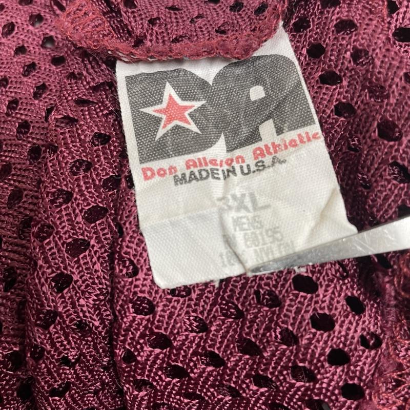 古着 USED Tシャツ 半袖 80s USA製 半袖 ゲームシャツ 70 Tシャツ 総メッシュ オーバーサイズ ビッグシルエット 大きめ サイズ3XL - ロゴ、文字 X プリント えんじ / ワインレッド / dark red メンズ USED 古着 中古 50120149