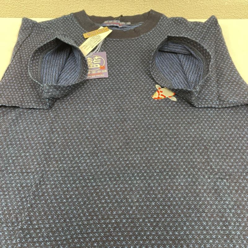 古着 USED Tシャツ 半袖 藍着堂本舗 AIKIDOUHONPO 半袖 Tシャツ 鯉 刺繍 和柄 インディゴ 日本製 藍染 タグ付き 1 ワンポイント X 刺繍 X  インディゴ / インディゴ / Indigo メンズ USED 古着 中古 50120165