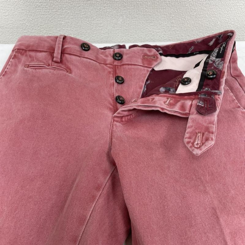 ピーティーゼロウーノ PT01 パンツ ワークパンツ、ペインターパンツ BEAMS F ジャガード コットン スラックス ストレッチ スーパースリム パンツ ピンク 42 無地 桃 / ピンク / pink メンズ USED 古着 中古 50120293