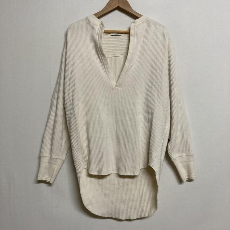 クラネ CLANE カットソー 長袖 CLANE ヘビーリブVネックトップス ロングスリーブ ラウンドカット カットソー 19105-2031 FREE 無地 アイボリー / アイボリー / レディース USED 古着 中古 50120427