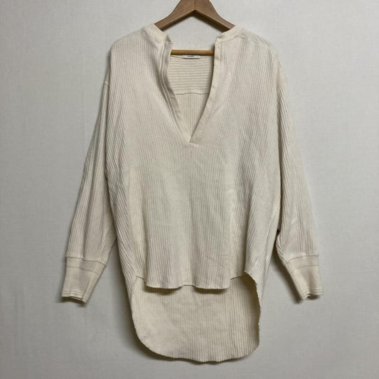 クラネ CLANE カットソー 長袖 CLANE ヘビーリブVネックトップス ロングスリーブ ラウンドカット カットソー 19105-2031 FREE 無地 アイボリー / アイボリー / レディース USED 古着 中古 50120427