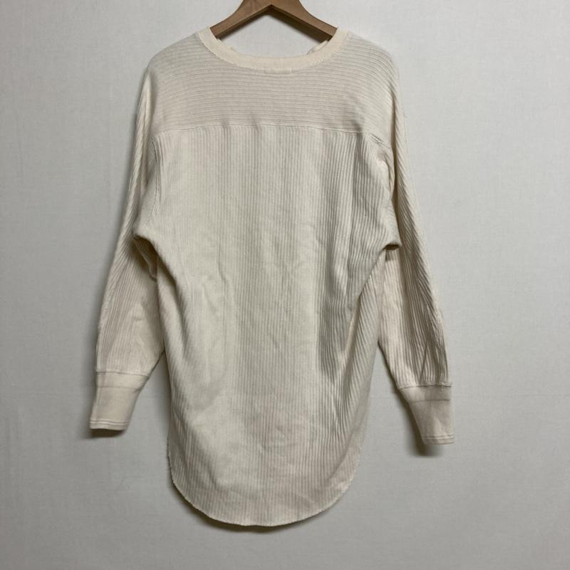 クラネ CLANE カットソー 長袖 CLANE ヘビーリブVネックトップス ロングスリーブ ラウンドカット カットソー 19105-2031 FREE 無地 アイボリー / アイボリー / レディース USED 古着 中古 50120427