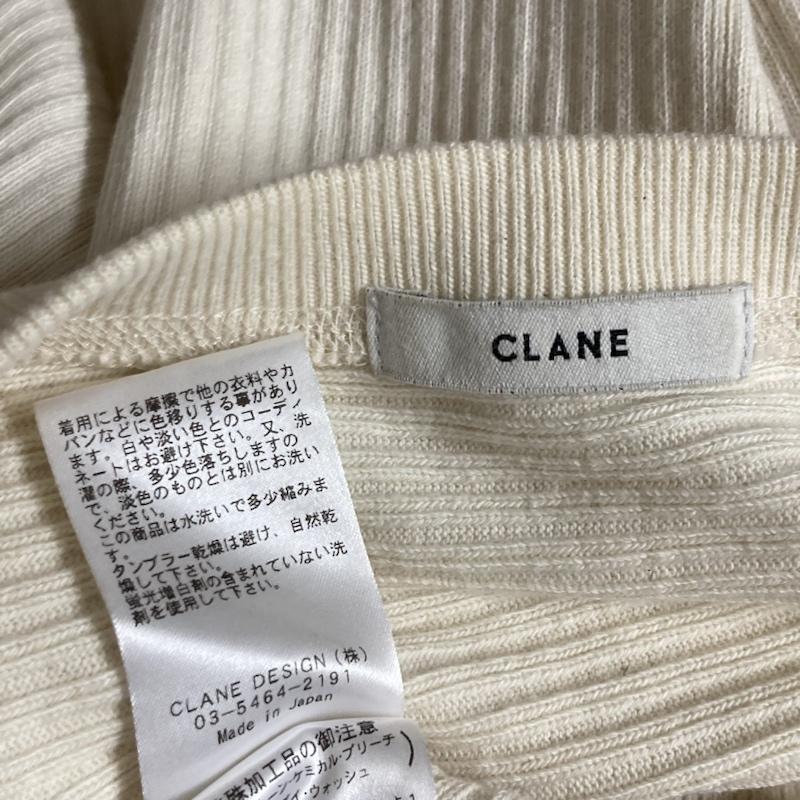 クラネ CLANE カットソー 長袖 CLANE ヘビーリブVネックトップス ロングスリーブ ラウンドカット カットソー 19105-2031 FREE 無地 アイボリー / アイボリー / レディース USED 古着 中古 50120427