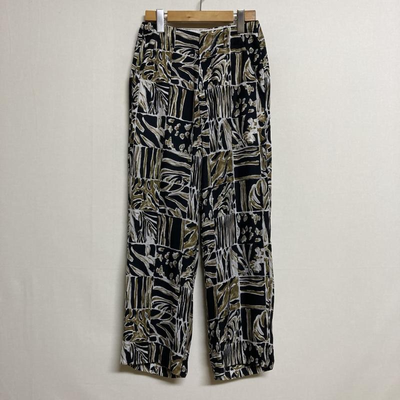 トゥデイフル TODAYFUL ボトムス ボトムス TODAYFUL パッチワークパターントラウザーズ ワイドパンツ 12120706 36 総柄 黒 / ブラック / black レディース USED 古着 中古 50120440