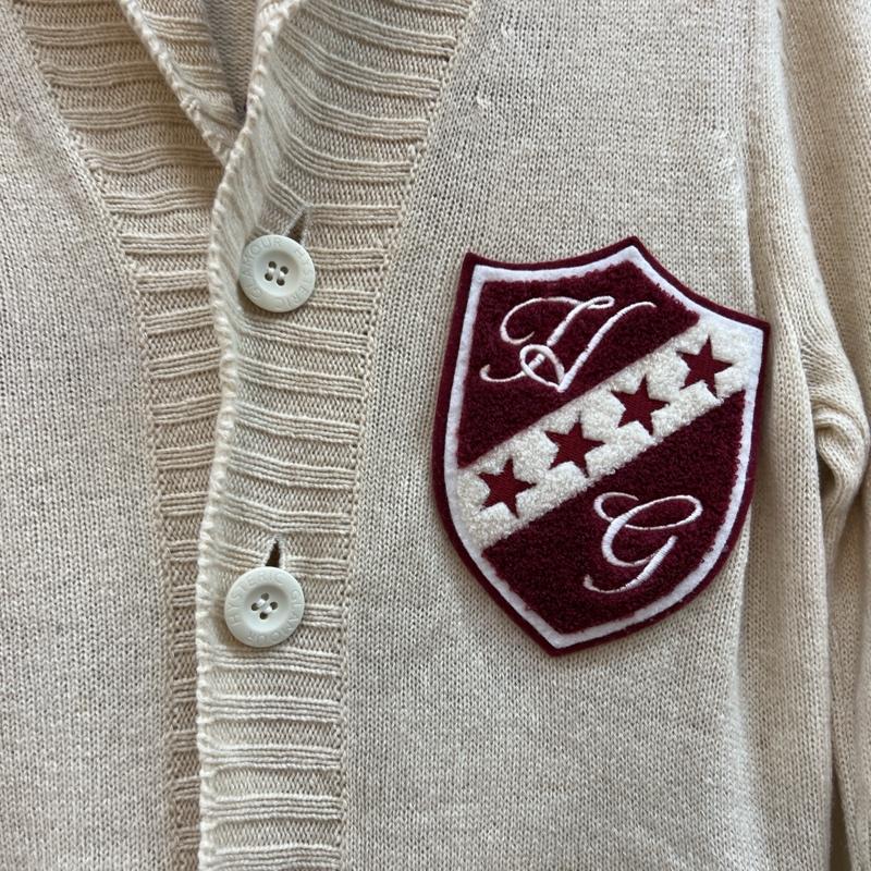 ヒステリックグラマー HYSTERIC GLAMOUR カーディガン 長袖 ワッペン チェーン刺繍 ウール ニット カーディガン S 白 / ホワイト / white メンズ USED 古着 中古 50120457