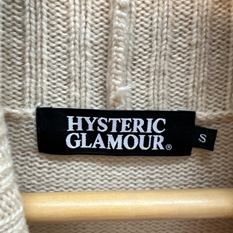 ヒステリックグラマー HYSTERIC GLAMOUR カーディガン 長袖 ワッペン チェーン刺繍 ウール ニット カーディガン S 白 / ホワイト / white メンズ USED 古着 中古 50120457