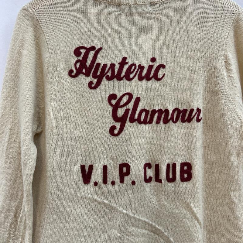 ヒステリックグラマー HYSTERIC GLAMOUR カーディガン 長袖 ワッペン チェーン刺繍 ウール ニット カーディガン S 白 / ホワイト / white メンズ USED 古着 中古 50120457