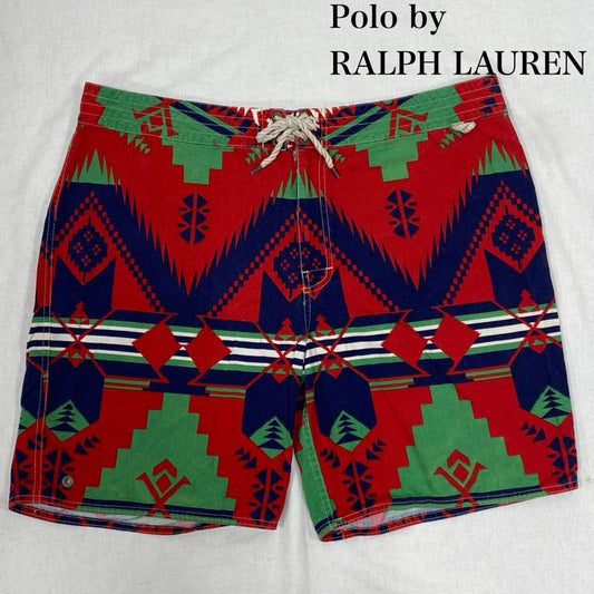 ポロバイラルフローレン Polo by RALPH LAUREN パンツ ショートパンツ オールド ハーフパンツ ネイティブ ジッパーフライ 38 総柄 X ネイティブ柄 マルチカラー / マルチカラー / multicolor メンズ USED 古着 中古 50120564