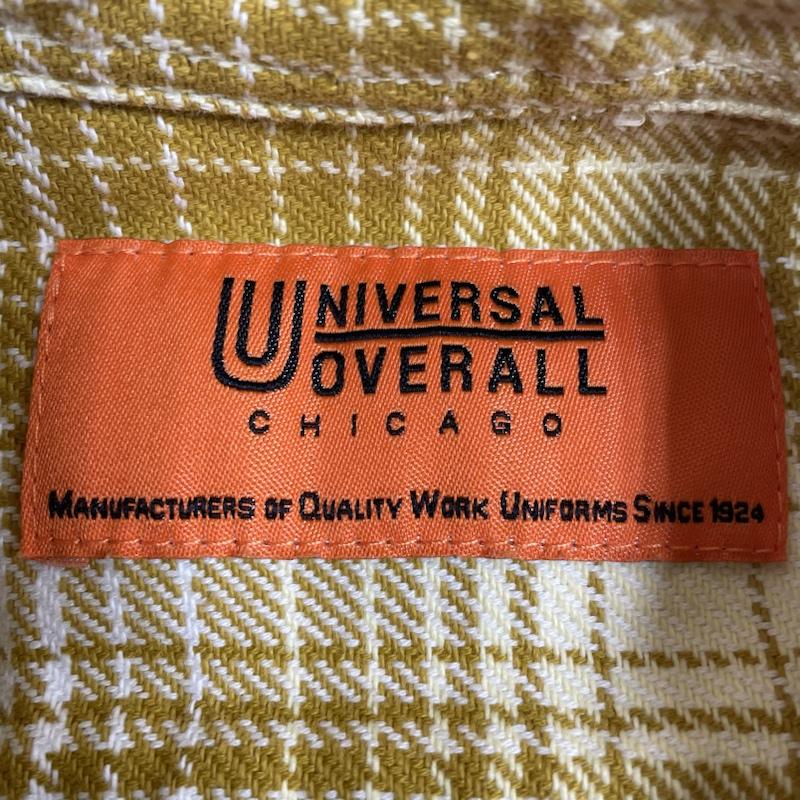 ユニバーサルオーバーオール UNIVERSAL OVERALL ワンピース ロングスカート チェック ネルシャツ 長袖 ワンピース ロング サイドスラッシュポケット チェック 黄 / イエロー / yellow レディース USED 古着 中古 50120832