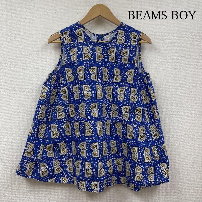 ビームスボーイ BEAMS BOY タンクトップ タンクトップ バティック柄 ノースリーブ シャツ カットソー ガラスボタン 総柄 プリント 総柄 X プリント 青 / ブルー / blue レディース USED 古着 中古 50120833