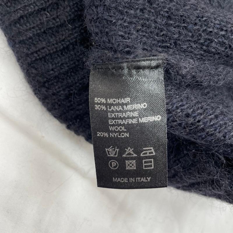 ロベルトコリーナ ROBERTO COLLINA カーディガン 長袖 MOHAIR CARDIGAN SWEATER モヘア ニット 48 黒 / ブラック / black X 紺 / ネイビー / navy メンズ USED 古着 中古 50120914