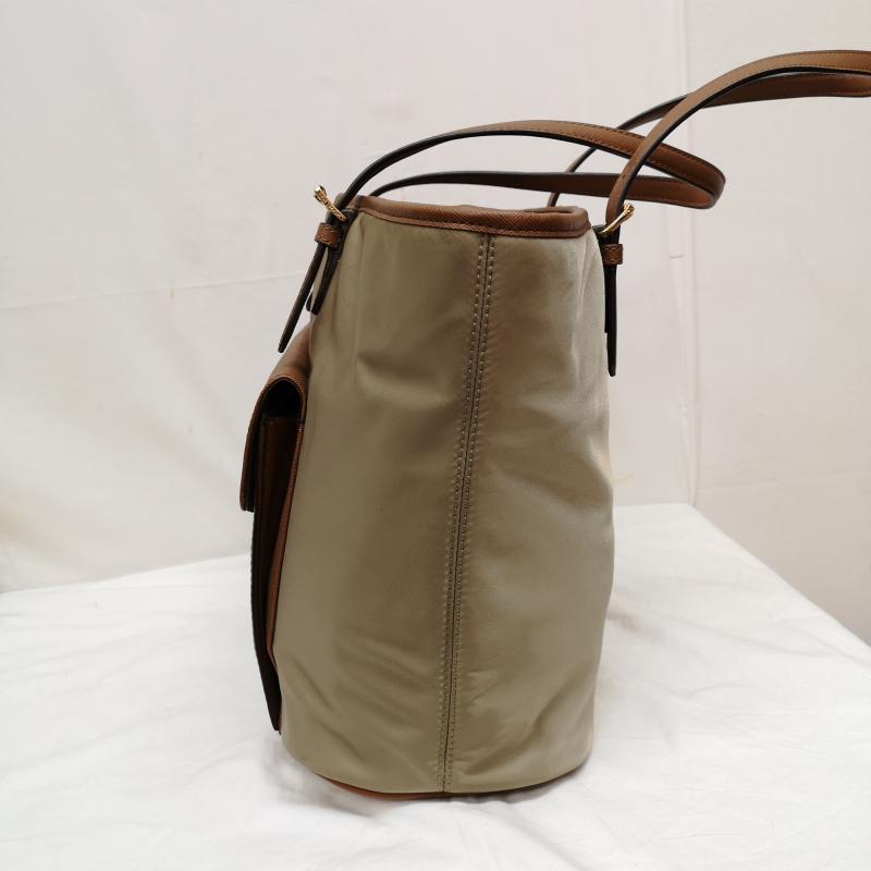 マイケルコース MICHAEL KORS ハンドバッグ ハンドバッグ ナイロン レザー ハンドバッグ ショルダー バッグ 35H5GJ2T2C - ベージュ / ベージュ / beige X 茶 / ブラウン / brown レディース USED 古着 中古 50121071