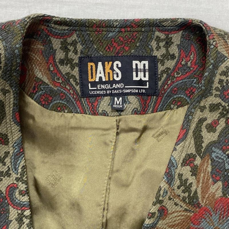 ダックス DAKS ジャケット、上着 ジャケット、ブレザー OLD オールド ノーカラー ダブル ペイズリー M 総柄 マルチカラー / マルチカラー / multicolor レディース USED 古着 中古 50121208