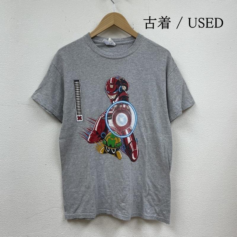 古着 USED Tシャツ 半袖 初代ロックマン アイアンマン メットール ゲーム Tシャツ マッシュアップ 半袖 M キャラクター X プリント 灰 / グレー / gray メンズ USED 古着 中古 50121255