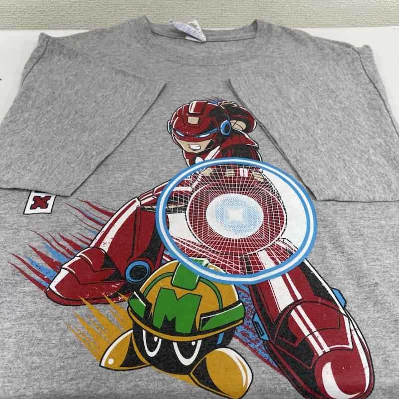 古着 USED Tシャツ 半袖 初代ロックマン アイアンマン メットール ゲーム Tシャツ マッシュアップ 半袖 M キャラクター X プリント 灰 / グレー / gray メンズ USED 古着 中古 50121255
