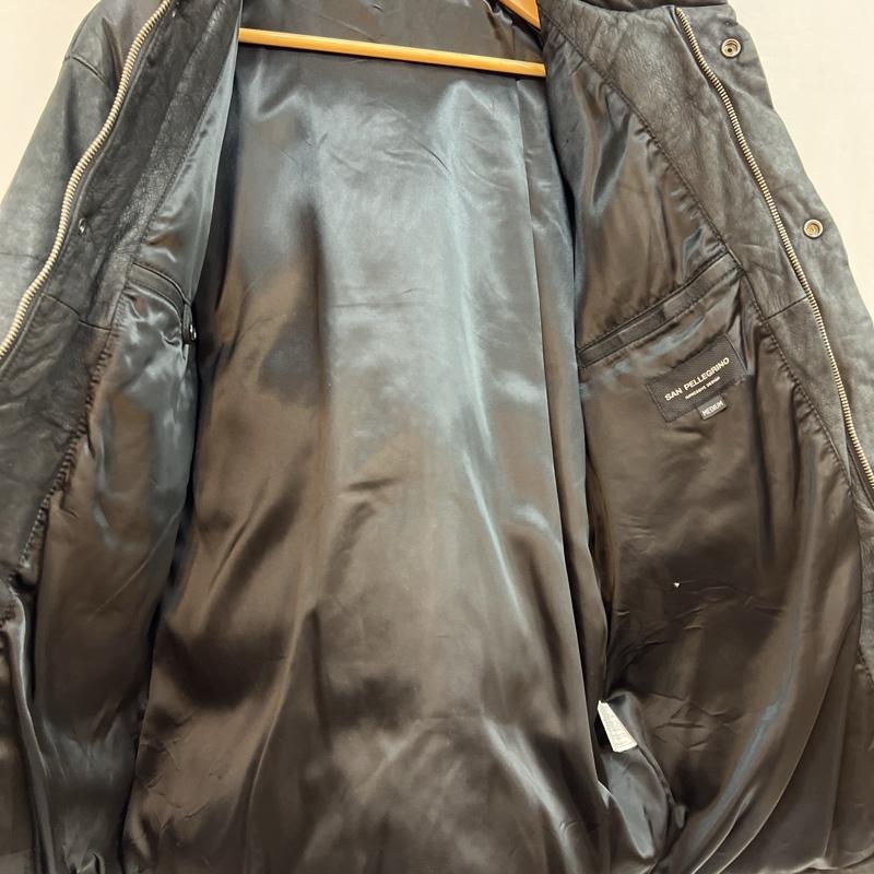 古着 USED ジャケット、上着 レザージャケット SAN PELLEGRINO 山羊革 ゴートスキン レザーダウン M 黒 / ブラック / black メンズ USED 古着 中古 50121263