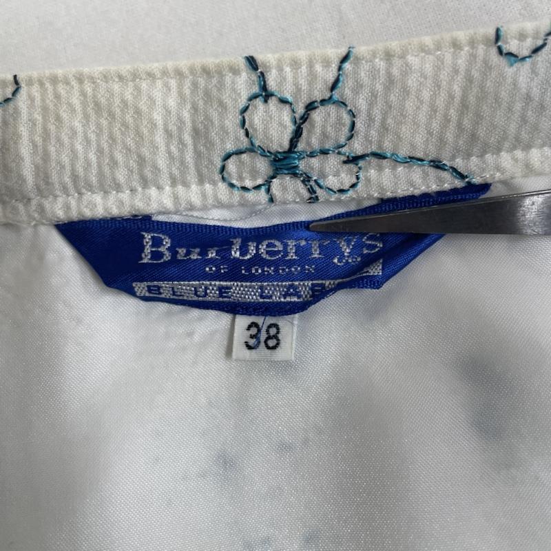 バーバリーズ BURBERRYS スカート ひざ丈スカート Burberrys BLUE LABEL 総柄 花柄 刺繍 台形 スカート ひざ丈 タイト 38 刺繍 X 花柄 X 総柄 白 / ホワイト / white レディース USED 古着 中古 50121429