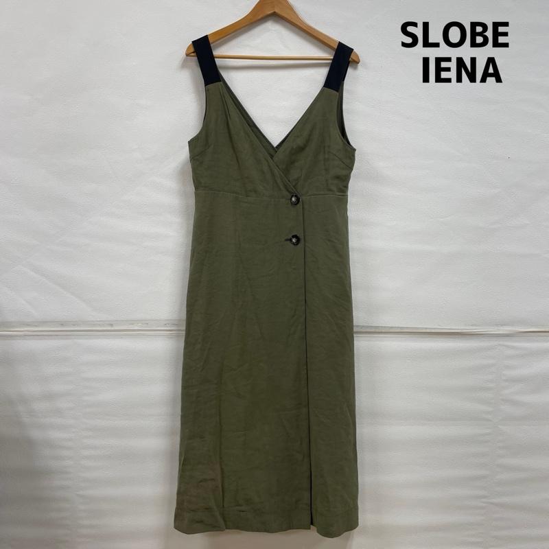 スローブイエナ SLOBE IENA サロペット・オーバーオール サロペット、オーバーオール ロング スカート 18-040-912-4050-1-0 ジャンスカ 無地 カーキ / カーキ / khaki X 黒 / ブラック / black レディース USED 古着 中古 50121687