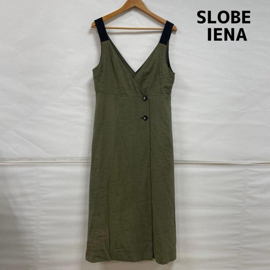 スローブイエナ SLOBE IENA サロペット・オーバーオール サロペット、オーバーオール ロング スカート 18-040-912-4050-1-0 ジャンスカ 無地 カーキ / カーキ / khaki X 黒 / ブラック / black レディース USED 古着 中古 50121687