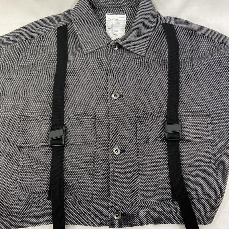 シャリーフ SHAREEF ジャケット、上着 ジャンパー、ブルゾン SHAREEF シャリーフ 2019AW SHORT SHIRTS BLOUON ジャケット 1 グレー 19713038 1 ストライプ 灰 / グレー / gray メンズ USED 古着 中古 50121770