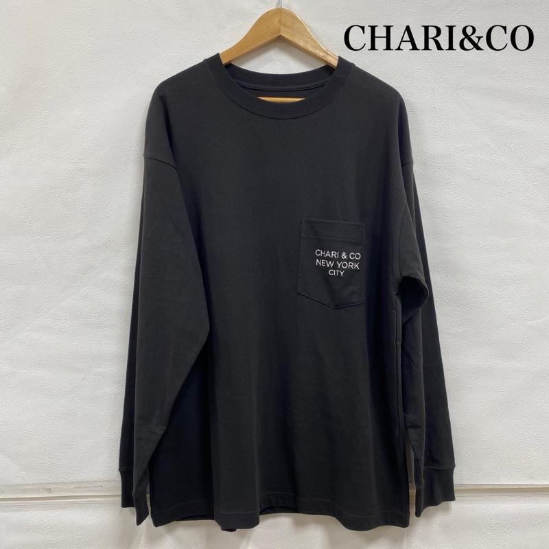チャリアンドコー CHARI&CO Tシャツ 長袖 GOTHAM PKT L/S TEE 天竺 7.7oz ゴッサムロゴ ポケット L ワンポイント X ロゴ、文字 X 刺繍 黒 / ブラック / black X 白 / ホワイト / white メンズ USED 古着 中古 50121934