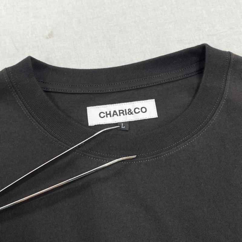 チャリアンドコー CHARI&CO Tシャツ 長袖 GOTHAM PKT L/S TEE 天竺 7.7oz ゴッサムロゴ ポケット L ワンポイント X ロゴ、文字 X 刺繍 黒 / ブラック / black X 白 / ホワイト / white メンズ USED 古着 中古 50121934