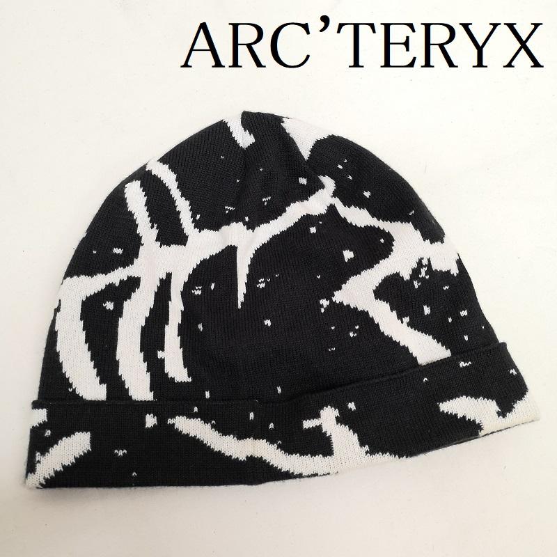 アークテリクス ARC TERYX 帽子 ニット帽 Lightweight Grotto Toque ニット キャップ - 白 / ホワイト / white X 黒 / ブラック / black メンズ USED 古着 中古 50122034