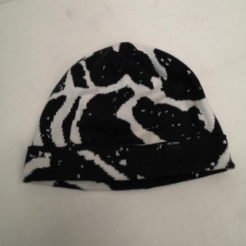 アークテリクス ARC TERYX 帽子 ニット帽 Lightweight Grotto Toque ニット キャップ - 白 / ホワイト / white X 黒 / ブラック / black メンズ USED 古着 中古 50122034