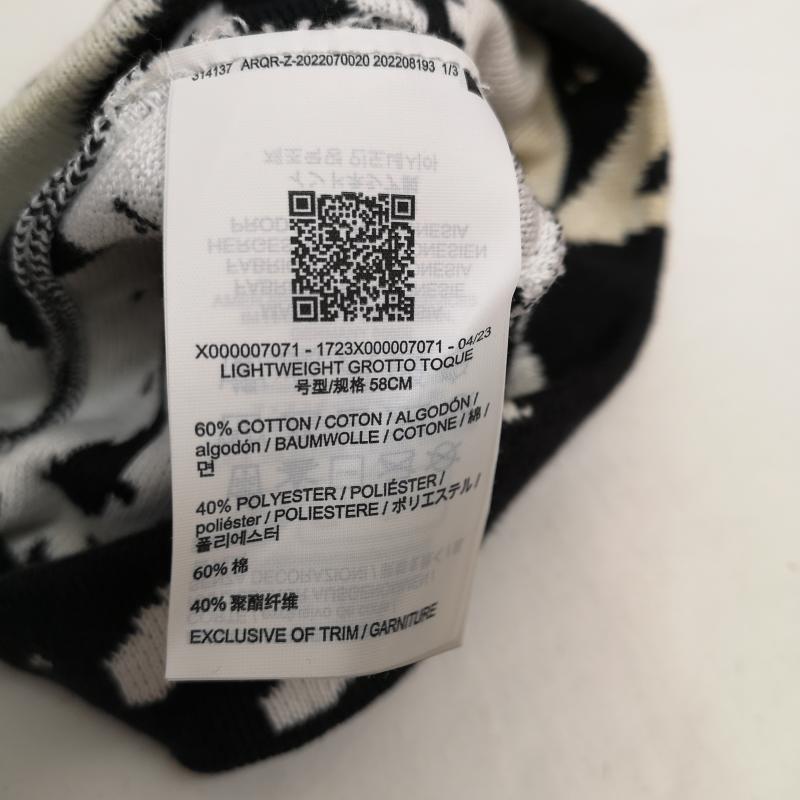 アークテリクス ARC TERYX 帽子 ニット帽 Lightweight Grotto Toque ニット キャップ - 白 / ホワイト / white X 黒 / ブラック / black メンズ USED 古着 中古 50122034