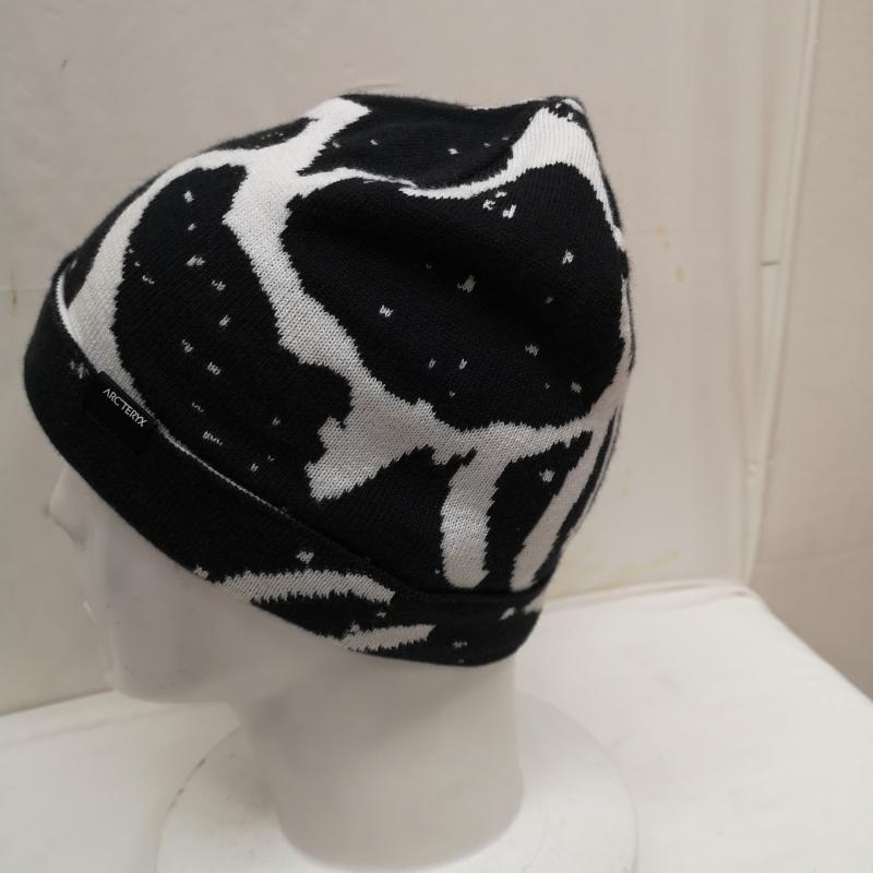 アークテリクス ARC TERYX 帽子 ニット帽 Lightweight Grotto Toque ニット キャップ - 白 / ホワイト / white X 黒 / ブラック / black メンズ USED 古着 中古 50122034