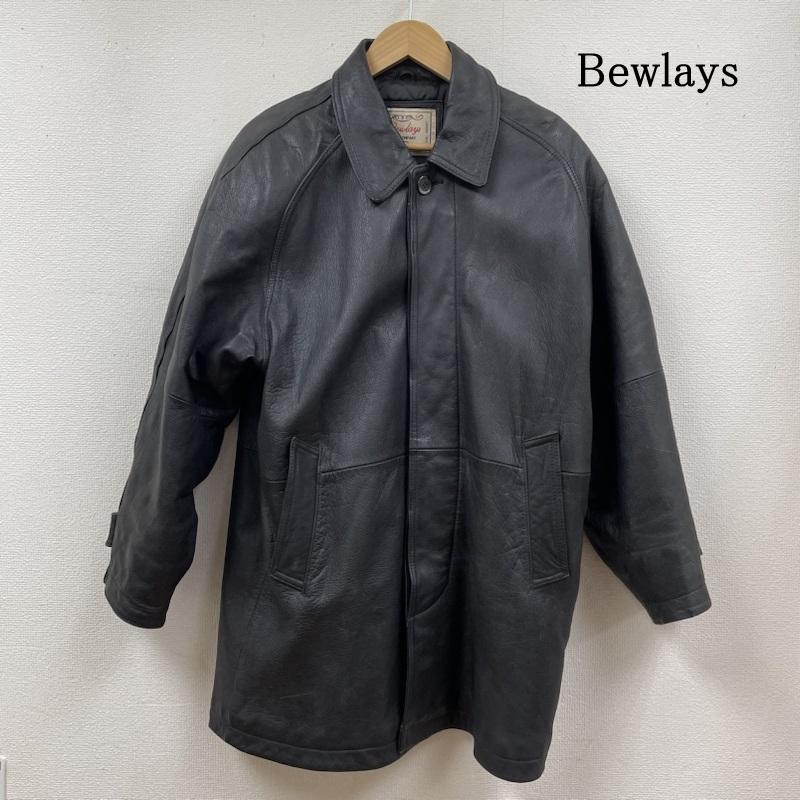 古着 USED ジャケット、上着 レザージャケット Bewlays ビンテージ ゴートレザー 山羊革 カーコート ブルゾン ジャケット 裏地キルティング M 無地 黒 / ブラック / black メンズ USED 古着 中古 50122078