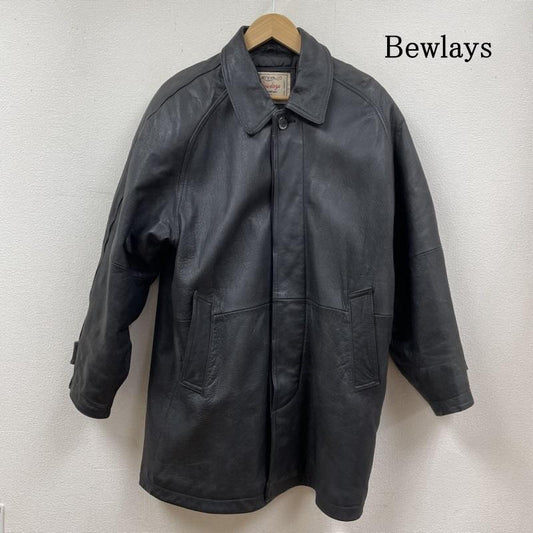 古着 USED ジャケット、上着 レザージャケット Bewlays ビンテージ ゴートレザー 山羊革 カーコート ブルゾン ジャケット 裏地キルティング M 無地 黒 / ブラック / black メンズ USED 古着 中古 50122078
