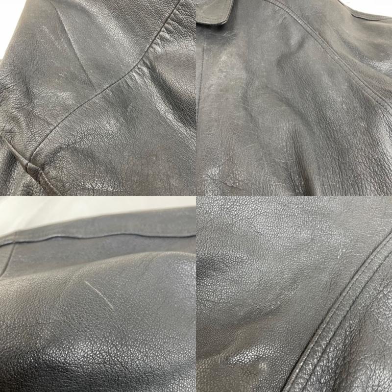 古着 USED ジャケット、上着 レザージャケット Bewlays ビンテージ ゴートレザー 山羊革 カーコート ブルゾン ジャケット 裏地キルティング M 無地 黒 / ブラック / black メンズ USED 古着 中古 50122078