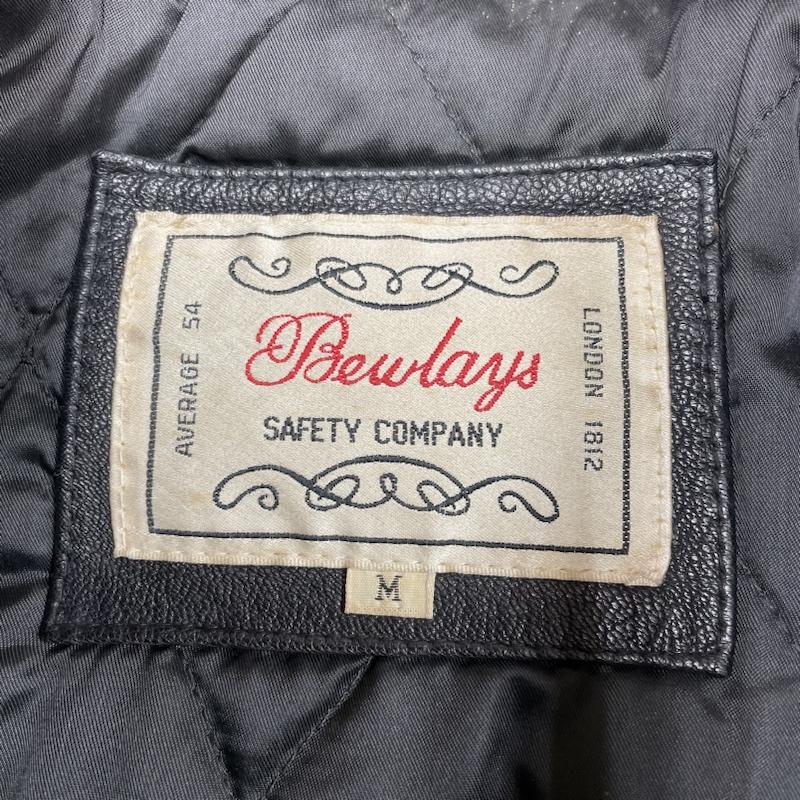 古着 USED ジャケット、上着 レザージャケット Bewlays ビンテージ ゴートレザー 山羊革 カーコート ブルゾン ジャケット 裏地キルティング M 無地 黒 / ブラック / black メンズ USED 古着 中古 50122078
