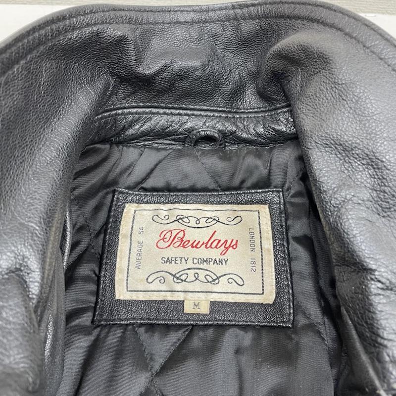 古着 USED ジャケット、上着 レザージャケット Bewlays ビンテージ ゴートレザー 山羊革 カーコート ブルゾン ジャケット 裏地キルティング M 無地 黒 / ブラック / black メンズ USED 古着 中古 50122078