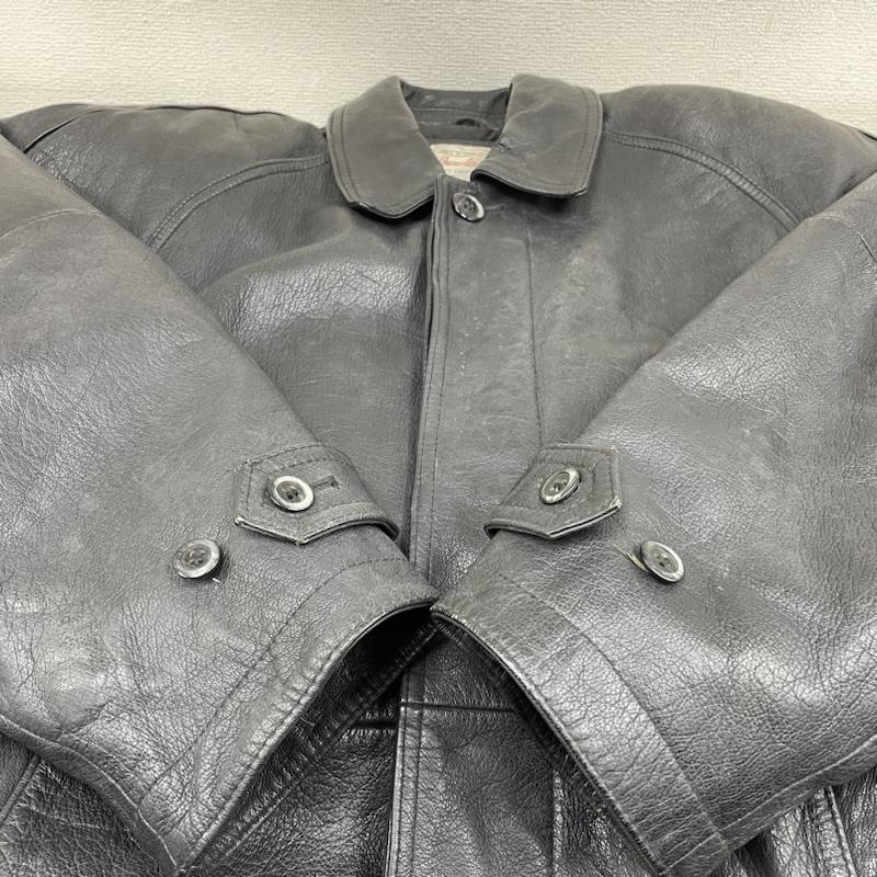 古着 USED ジャケット、上着 レザージャケット Bewlays ビンテージ ゴートレザー 山羊革 カーコート ブルゾン ジャケット 裏地キルティング M 無地 黒 / ブラック / black メンズ USED 古着 中古 50122078