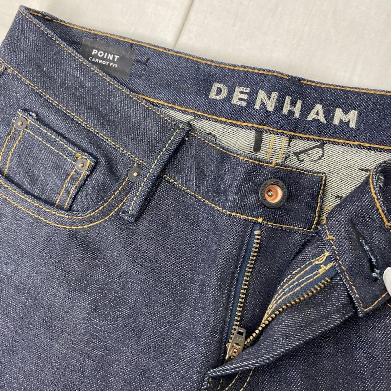 デンハム DENHAM パンツ デニム、ジーンズ denham point carrot fit INDIGOBLUE デニムパンツ W24 L32 28インチ 刺繍 X ワンポイント インディゴ / インディゴ / Indigo メンズ USED 古着 中古 50122101