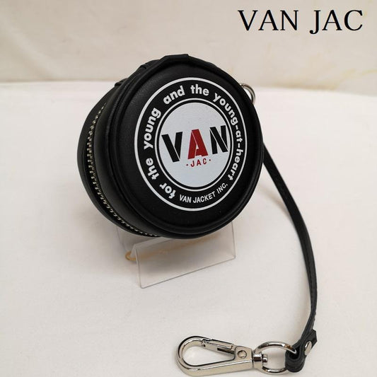 ヴァンヂャケット VAN JAC ポーチ ポーチ 丸形 レザー ガジェット ケース ポーチ - 黒 / ブラック / black メンズ USED 古着 中古 50122235