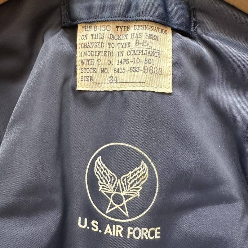 ザリアルマッコイズ THE REAL McCOY S ジャケット、上着 フライトジャケット B-15C USAF ワッペン フライト ジャケット 8415-633-9638 34 紺 / ネイビー / navy メンズ USED 古着 中古 50122244