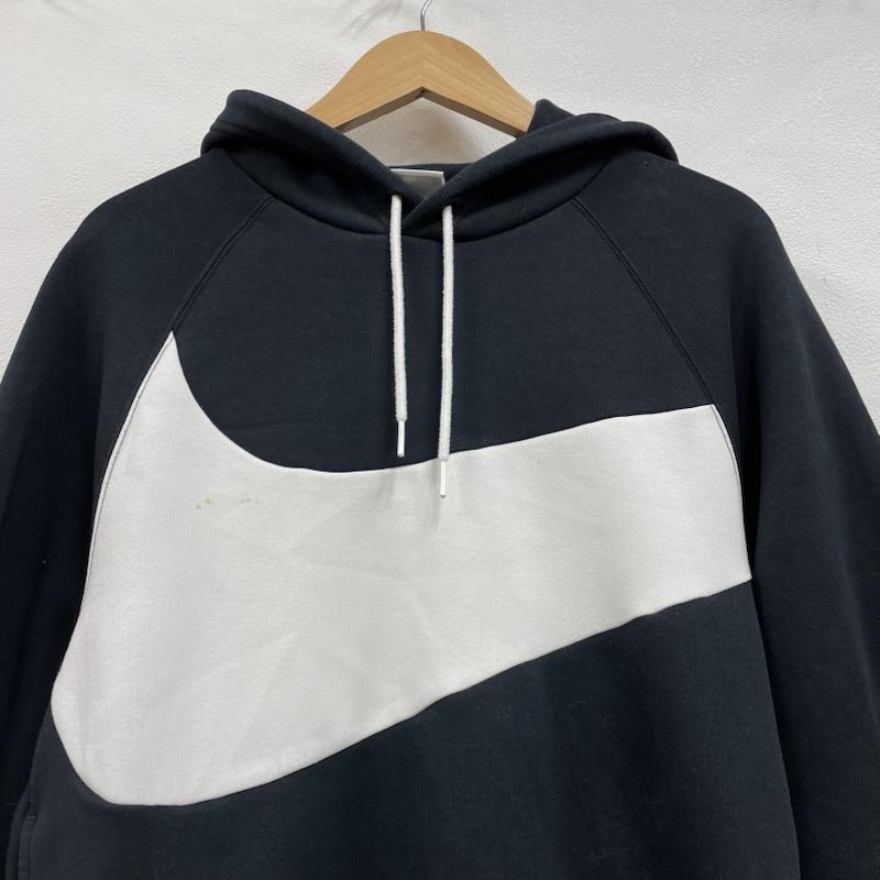 ナイキ エヌエスダブリュー NIKE NSW パーカー 長袖 SWOOSH TECH FLEECE PULLOVER HOODIE プルオーバー フーディー DD8223-010 S ロゴ、文字 黒 / ブラック / black X 白 / ホワイト / white メンズ USED 古着 中古 50122396