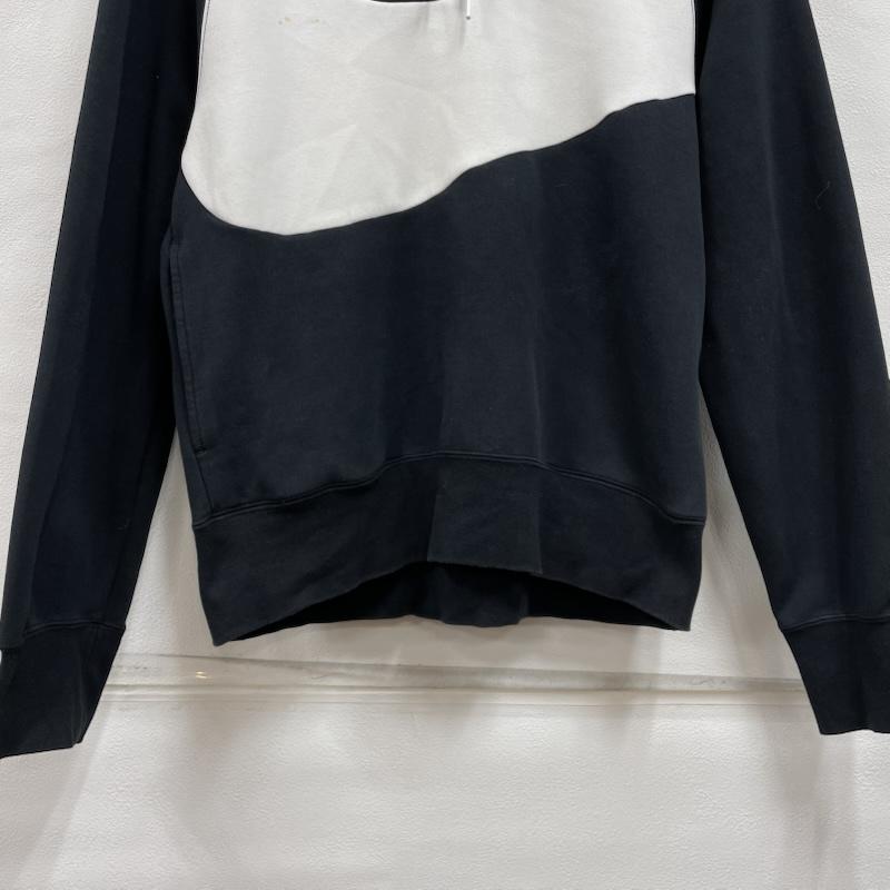 ナイキ エヌエスダブリュー NIKE NSW パーカー 長袖 SWOOSH TECH FLEECE PULLOVER HOODIE プルオーバー フーディー DD8223-010 S ロゴ、文字 黒 / ブラック / black X 白 / ホワイト / white メンズ USED 古着 中古 50122396