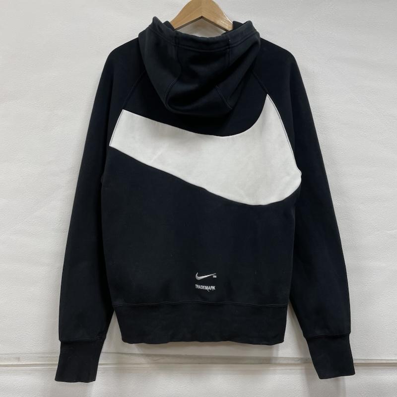 ナイキ エヌエスダブリュー NIKE NSW パーカー 長袖 SWOOSH TECH FLEECE PULLOVER HOODIE プルオーバー フーディー DD8223-010 S ロゴ、文字 黒 / ブラック / black X 白 / ホワイト / white メンズ USED 古着 中古 50122396