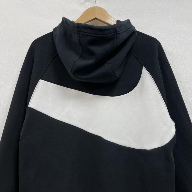 ナイキ エヌエスダブリュー NIKE NSW パーカー 長袖 SWOOSH TECH FLEECE PULLOVER HOODIE プルオーバー フーディー DD8223-010 S ロゴ、文字 黒 / ブラック / black X 白 / ホワイト / white メンズ USED 古着 中古 50122396