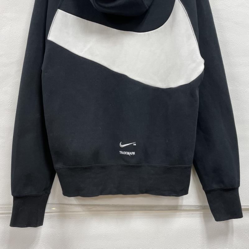 ナイキ エヌエスダブリュー NIKE NSW パーカー 長袖 SWOOSH TECH FLEECE PULLOVER HOODIE プルオーバー フーディー DD8223-010 S ロゴ、文字 黒 / ブラック / black X 白 / ホワイト / white メンズ USED 古着 中古 50122396