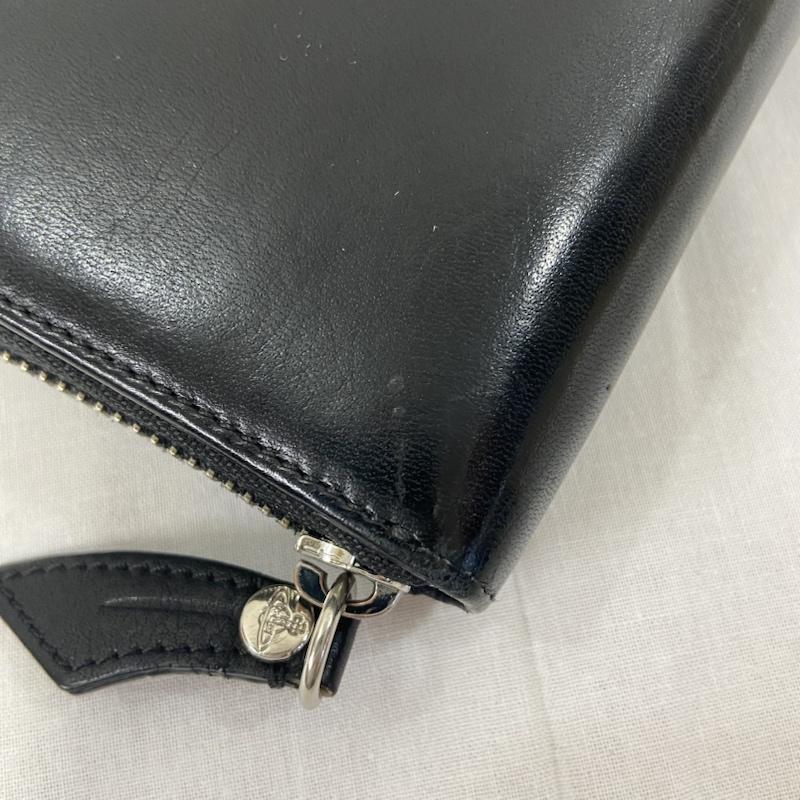 ウ゛ィウ゛ィアンウエストウッドアング Vivienne Westwood Anglomania 財布 長財布 Vivienne Westwood ANGLONANIA ヴィヴィアンウエストウッドアングロマニア SONIA ZIP ROUND WALLET 長財布 ブラック ロゴ、文字 黒 / ブラック / black メンズ USED 古着 中古 50122565