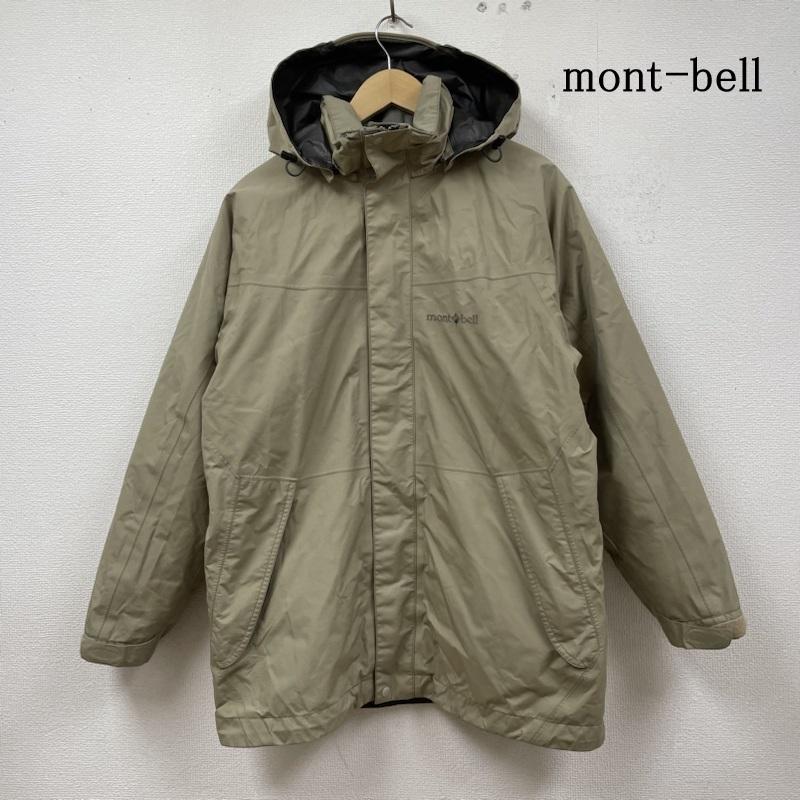 モンベル mont-bell ジャケット、上着 ダウンジャケット ヴェイル ダウン パーカー ライナー付き ナイロン ジップ ジャケット ゴアテックス 1101348 S ロゴ、文字 X 刺繍 ベージュ / ベージュ / beige メンズ USED 古着 中古 50122633