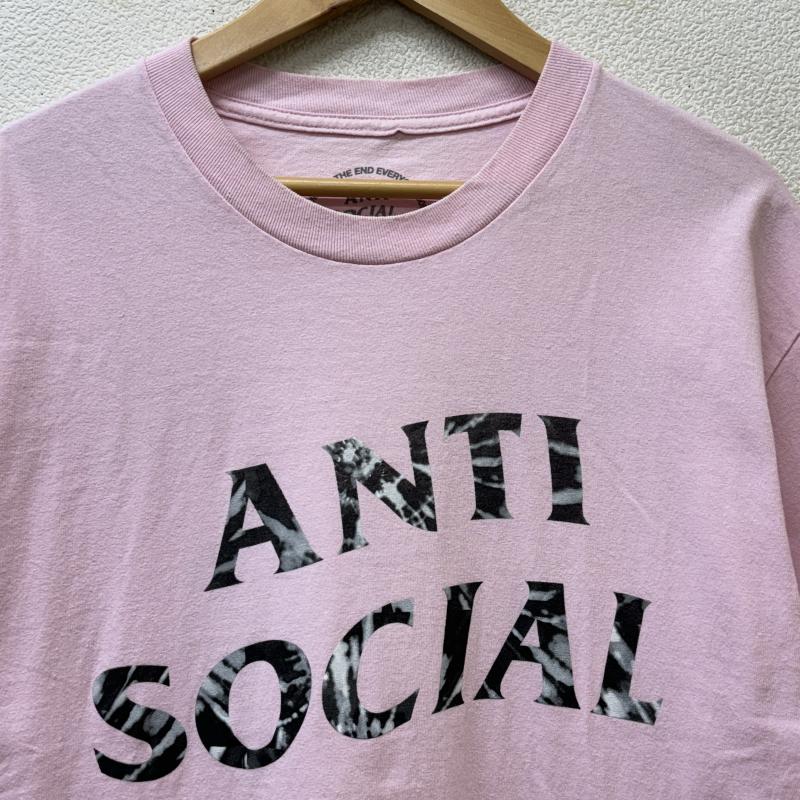 アンチソーシャルソーシャルクラブ ANTI SOCIAL SOCIAL CLUB Tシャツ 半袖 USA製 ロゴ プリント クルーネック L 桃 / ピンク / pink メンズ USED 古着 中古 50122740
