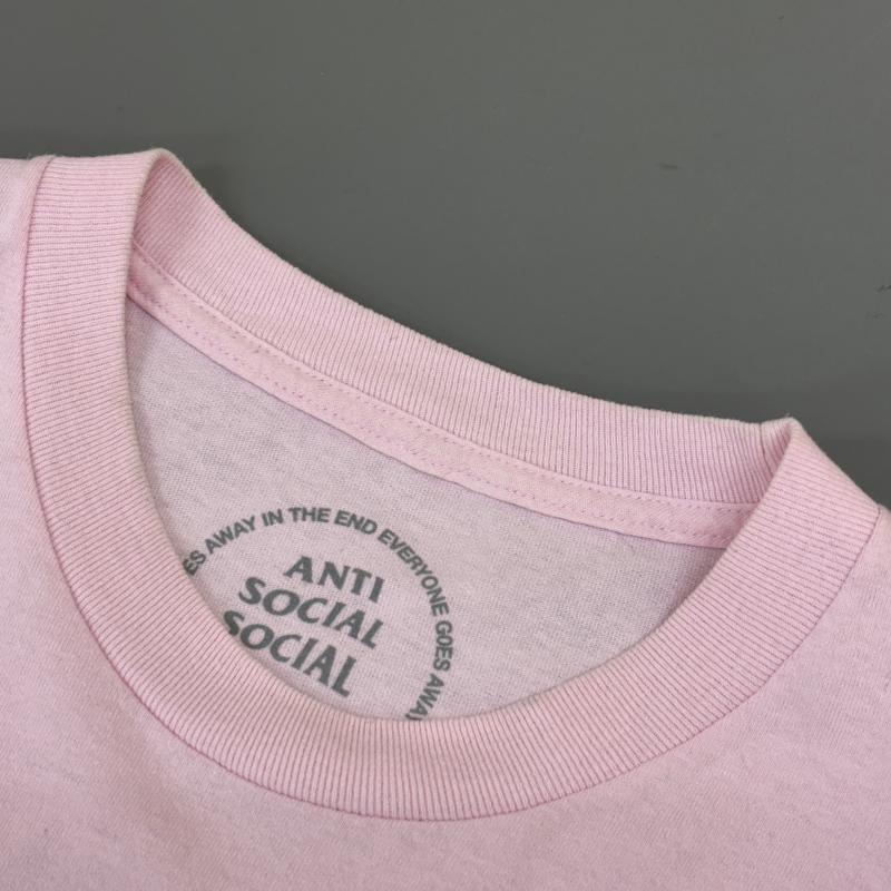 アンチソーシャルソーシャルクラブ ANTI SOCIAL SOCIAL CLUB Tシャツ 半袖 USA製 ロゴ プリント クルーネック L 桃 / ピンク / pink メンズ USED 古着 中古 50122740