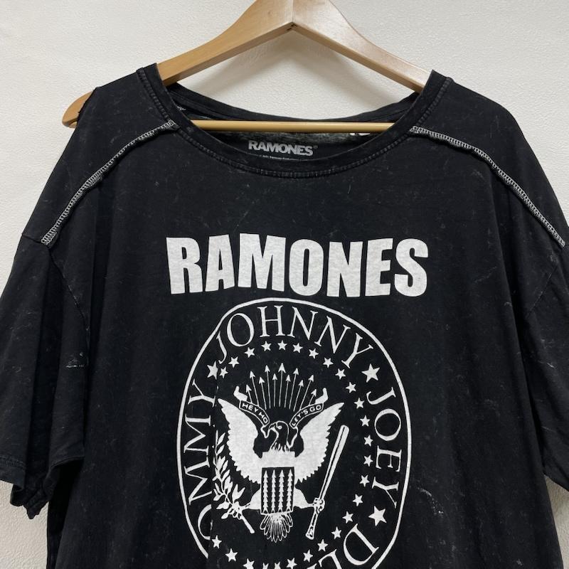 古着 USED Tシャツ 半袖 THE RAMONES ラモーンズ バンド タイダイ ブリーチ ステッチ パンク XL ロゴ、文字 X プリント X ダメージ加工 黒 / ブラック / black メンズ USED 古着 中古 50122825